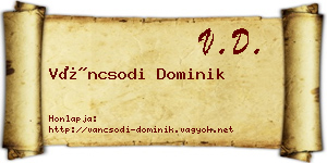 Váncsodi Dominik névjegykártya